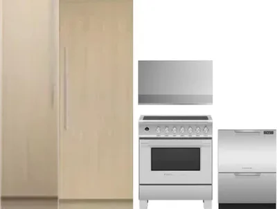 5 Piece Package Includes Refrigerator, Freezer, Range, Hood And Dishwasher
